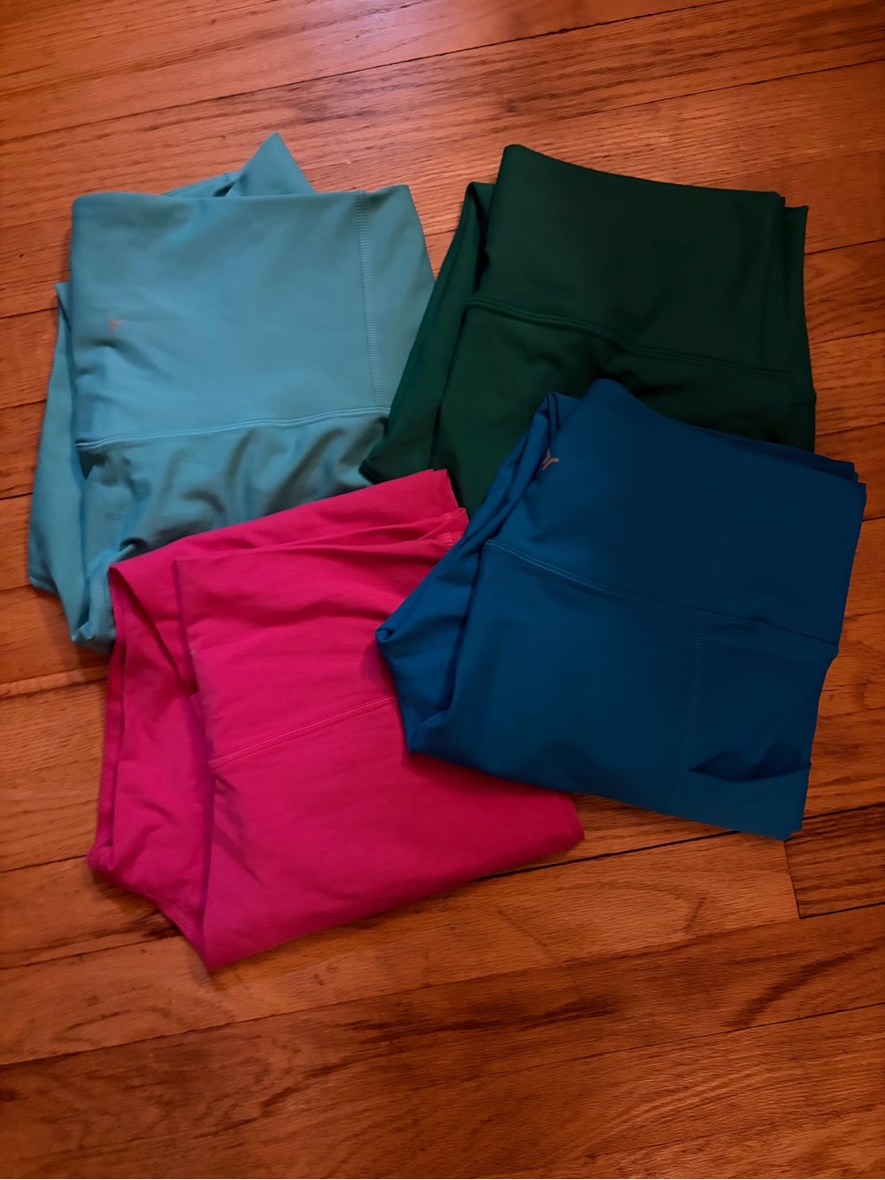 Bundle - Old Navy Ladies Leggings in Teal, Cobalt Blue, Hot Pink, and Green